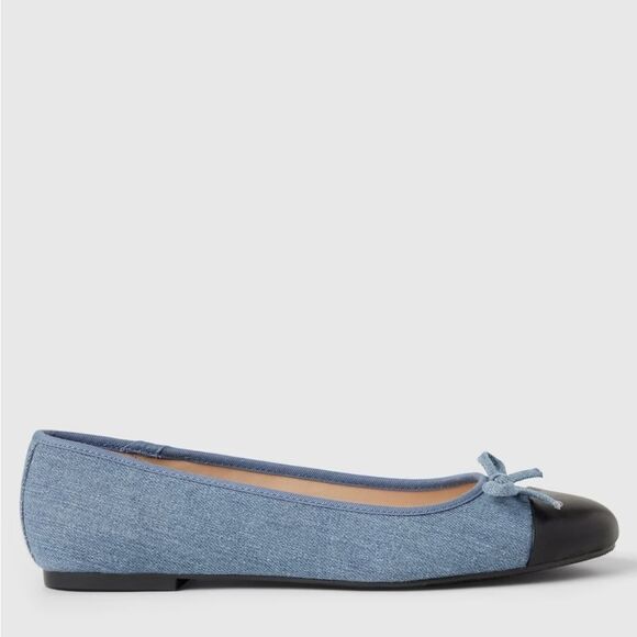 BRAND NEW ROUGE HELUIM DENIM BALLET BOWNOT FLAT SHOE G1 - Picture 5 of 13